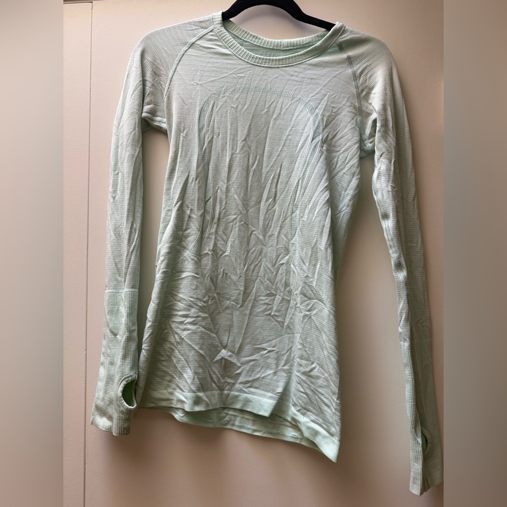 Lululemon run swiftly mint w/muted brown stripe